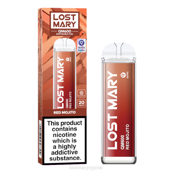 χαμένος ατμός μιας χρήσης mary qm600 κόκκινο μοχίτο LOST MARY CY - 6ZP0T164